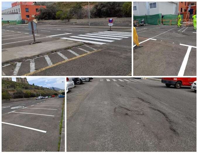 Obras de señalización horizontal en la calle de José Arjona 